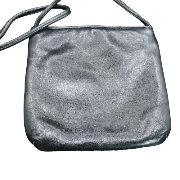 Sharif Woven Leather Crossbody Bag Black Made in USA Boho Vintage - Picture 3 of 8